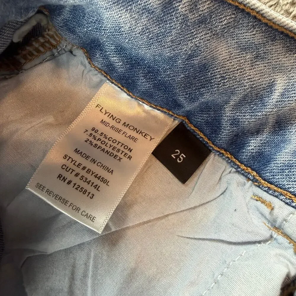 Flying Monkey Mid Rise Flare Jeans Women's 25